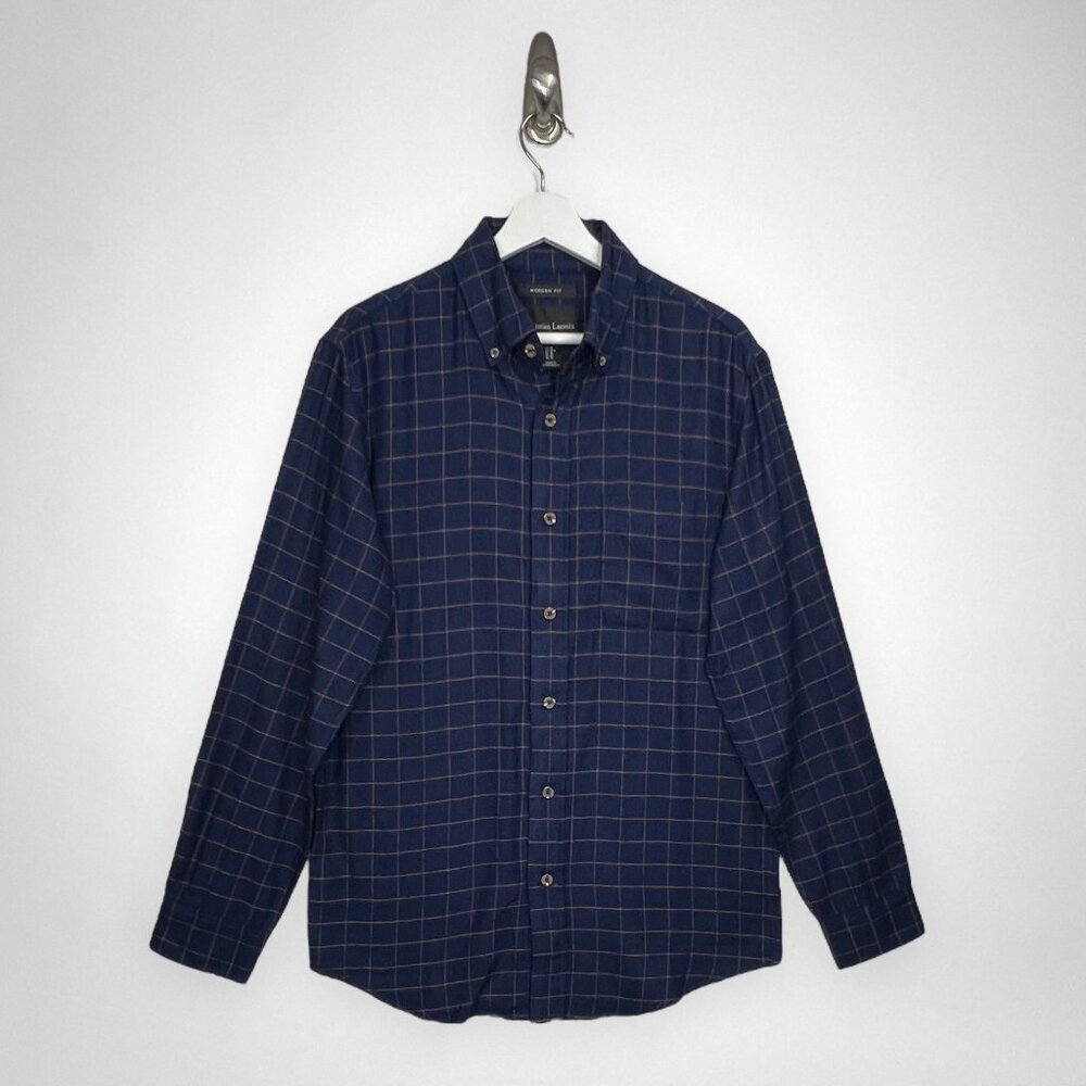 NWT CHRISTIAN LACROIX‎ Blue Window Pane Long Sleeve Shirt M